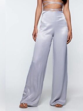 NWT ZARA FULL LENGTH SATIN EFFECT PANTS - NWT ZARA SIZE M